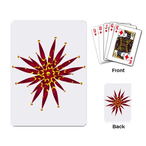 Burgundy Gold Flower Playing Cards Single Design from ArtsNow.com Back