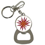 Burgundy Gold Flower Bottle Opener Key Chain