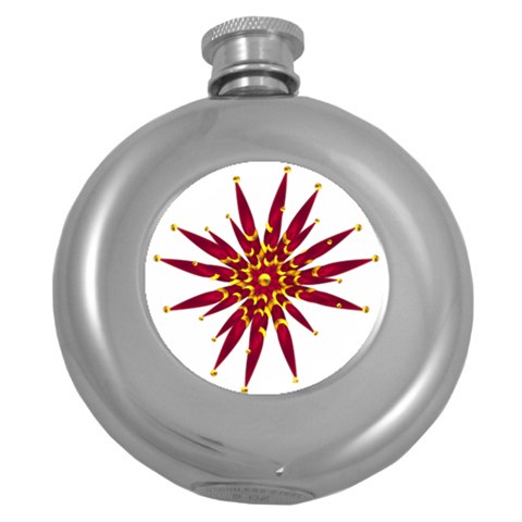 Burgundy Gold Flower Hip Flask (5 oz) from ArtsNow.com Front