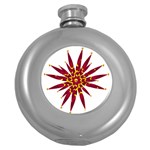 Burgundy Gold Flower Hip Flask (5 oz)