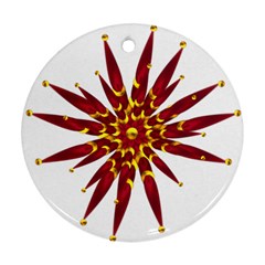 Burgundy Gold Flower Round Ornament (Two Sides) from ArtsNow.com Front