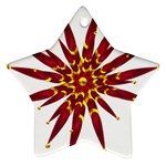 Burgundy Gold Flower Star Ornament (Two Sides)