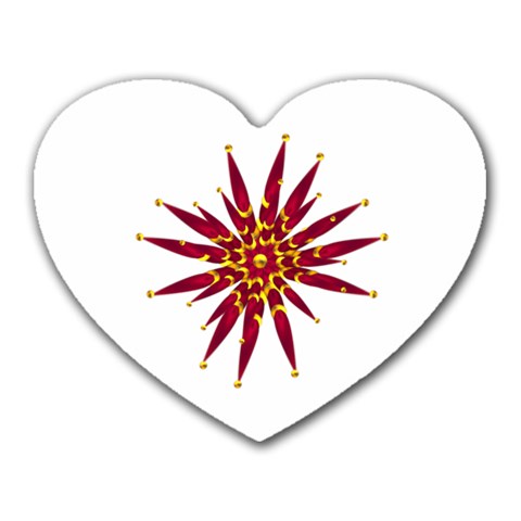 Burgundy Gold Flower Mousepad (Heart) from ArtsNow.com Front