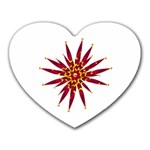 Burgundy Gold Flower Mousepad (Heart)