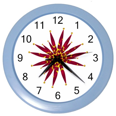 Burgundy Gold Flower Color Wall Clock from ArtsNow.com Front