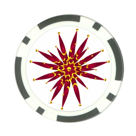 Burgundy Gold Flower Poker Chip Card Guard from ArtsNow.com Front