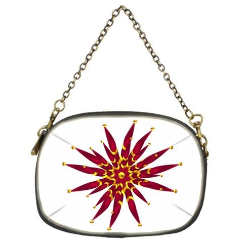 Burgundy Gold Flower Chain Purse (One Side) from ArtsNow.com Front