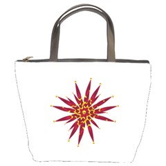 Burgundy Gold Flower Bucket Bag from ArtsNow.com Front