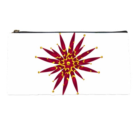 Burgundy Gold Flower Pencil Case from ArtsNow.com Front