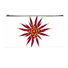 Burgundy Gold Flower Pencil Case from ArtsNow.com Front