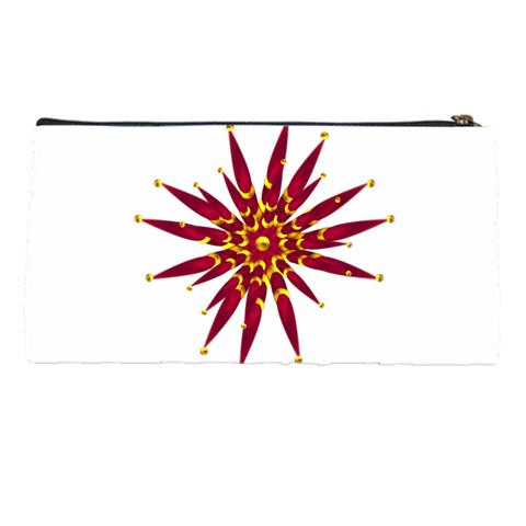 Burgundy Gold Flower Pencil Case from ArtsNow.com Back