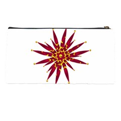 Burgundy Gold Flower Pencil Case from ArtsNow.com Back