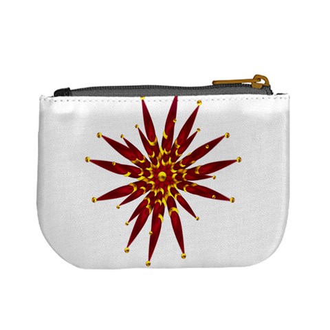 Burgundy Gold Flower Mini Coin Purse from ArtsNow.com Back