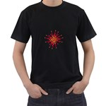 Burgundy Gold Flower Black T-Shirt