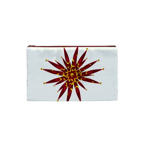 Burgundy Gold Flower Cosmetic Bag (Small) from ArtsNow.com Front