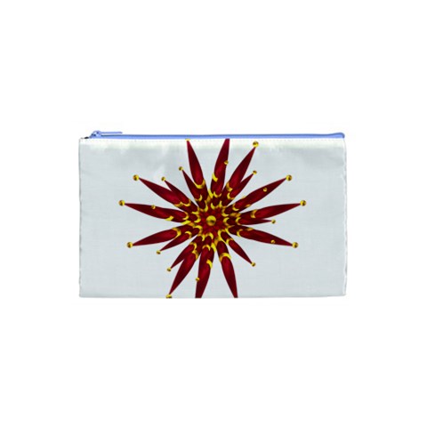 Burgundy Gold Flower Cosmetic Bag (Small) from ArtsNow.com Front