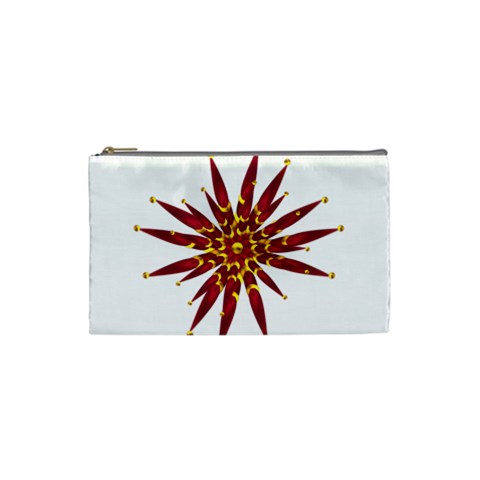 Burgundy Gold Flower Cosmetic Bag (Small) from ArtsNow.com Front