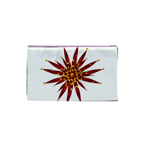 Burgundy Gold Flower Cosmetic Bag (Small) from ArtsNow.com Back