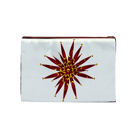 Burgundy Gold Flower Cosmetic Bag (Medium) from ArtsNow.com Front