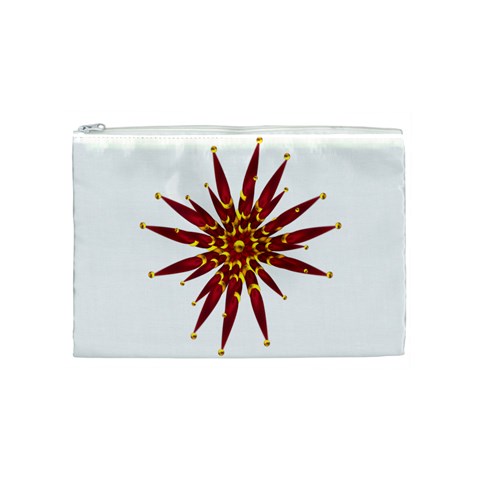 Burgundy Gold Flower Cosmetic Bag (Medium) from ArtsNow.com Front