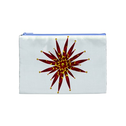 Burgundy Gold Flower Cosmetic Bag (Medium) from ArtsNow.com Front