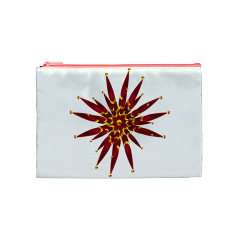 Burgundy Gold Flower Cosmetic Bag (Medium) from ArtsNow.com Front