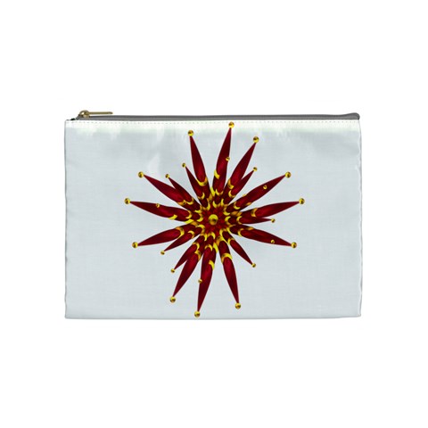 Burgundy Gold Flower Cosmetic Bag (Medium) from ArtsNow.com Front