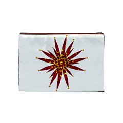 Burgundy Gold Flower Cosmetic Bag (Medium) from ArtsNow.com Front