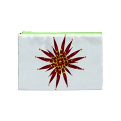 Burgundy Gold Flower Cosmetic Bag (Medium) from ArtsNow.com Front