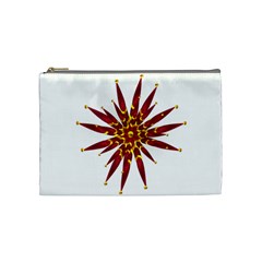 Burgundy Gold Flower Cosmetic Bag (Medium) from ArtsNow.com Front