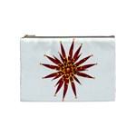 Burgundy Gold Flower Cosmetic Bag (Medium)