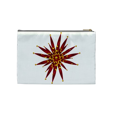 Burgundy Gold Flower Cosmetic Bag (Medium) from ArtsNow.com Back