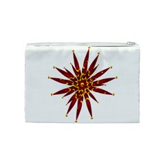 Burgundy Gold Flower Cosmetic Bag (Medium) from ArtsNow.com Back