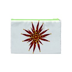 Burgundy Gold Flower Cosmetic Bag (Medium) from ArtsNow.com Back