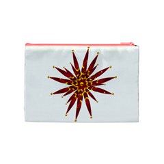 Burgundy Gold Flower Cosmetic Bag (Medium) from ArtsNow.com Back