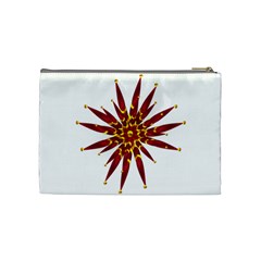 Burgundy Gold Flower Cosmetic Bag (Medium) from ArtsNow.com Back