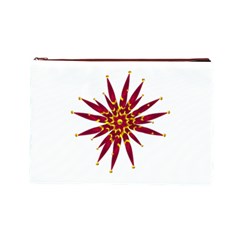 Burgundy Gold Flower Cosmetic Bag (Large) from ArtsNow.com Front