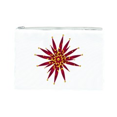 Burgundy Gold Flower Cosmetic Bag (Large) from ArtsNow.com Front