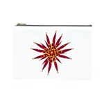 Burgundy Gold Flower Cosmetic Bag (Large)