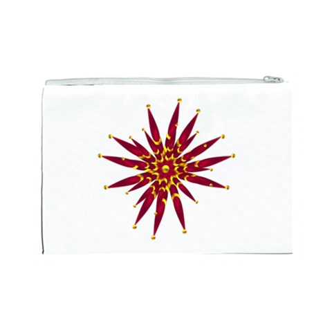 Burgundy Gold Flower Cosmetic Bag (Large) from ArtsNow.com Back