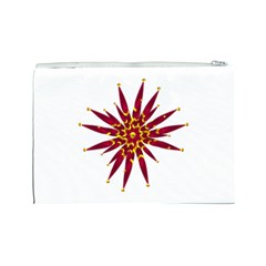 Burgundy Gold Flower Cosmetic Bag (Large) from ArtsNow.com Back