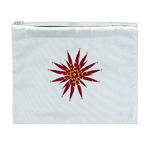 Burgundy Gold Flower Cosmetic Bag (XL) from ArtsNow.com Front