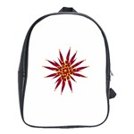 Burgundy Gold Flower School Bag (Large)