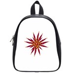 Burgundy Gold Flower School Bag (Small)