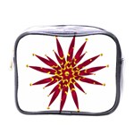 Burgundy Gold Flower Mini Toiletries Bag (One Side)