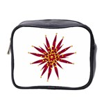 Burgundy Gold Flower Mini Toiletries Bag (Two Sides)