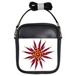 Burgundy Gold Flower Girls Sling Bag