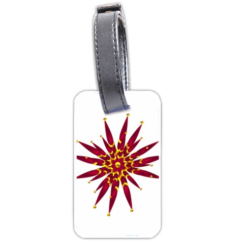 Burgundy Gold Flower Luggage Tag (one side) from ArtsNow.com Front