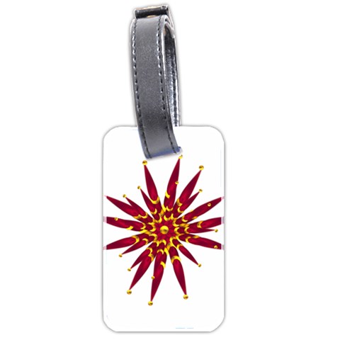 Burgundy Gold Flower Luggage Tag (two sides) from ArtsNow.com Front