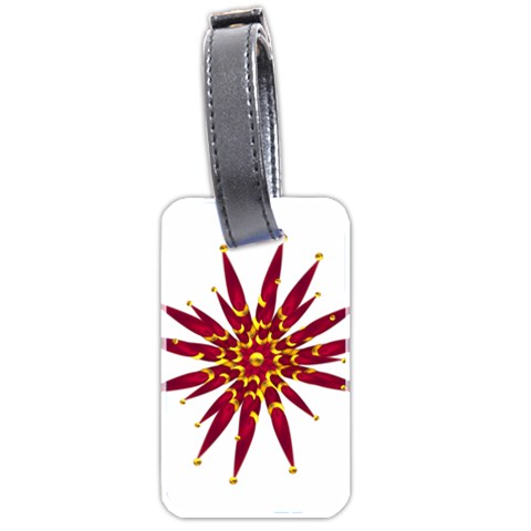 Burgundy Gold Flower Luggage Tag (two sides) from ArtsNow.com Back